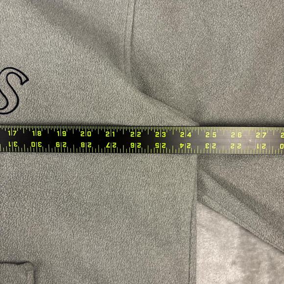 Vintage Chaps Men's Large Gray Spell Out Comfy Fleece Pullover 1/4 Zip Top - Picture 4 of 8